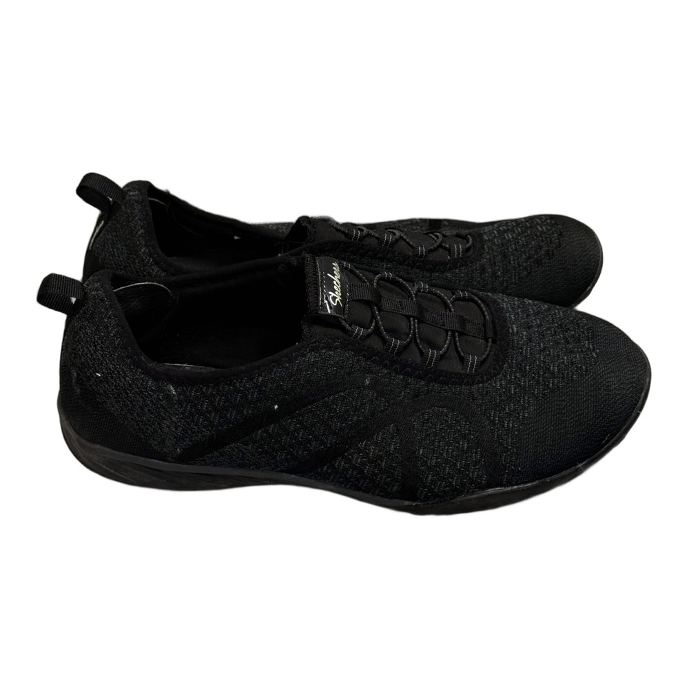 Skechers women's slip on sneakers size 11 black knit comfort - Picture 5 of 9